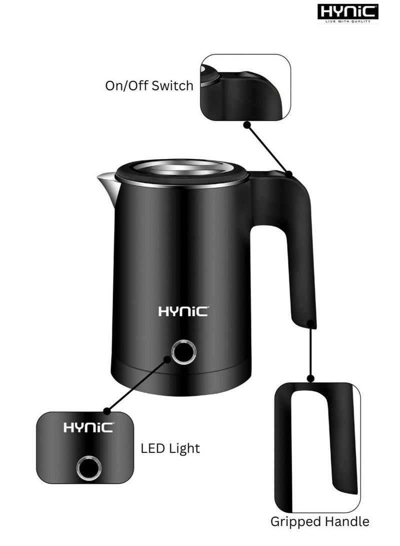 Hynic Portable Electric Travel Kettle 0.5L | 1500W Fast Boil, 304 Food-Grade Stainless Steel Seamless Inner | Double Wall Insulation & Auto Shut-Off | Compact Mini Tea & Coffee Pot for Home, Office & Travel - Image 5
